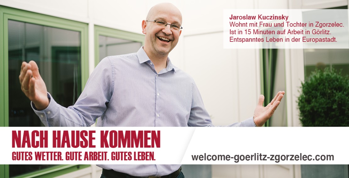 Wirbt mit authentischen Motiven für das internationale Flair der Städte Görlitz und Zgorzelec: die gemeinsame Kampagne anlässlich des Brexit. (Quelle: Stadt Görlitz)